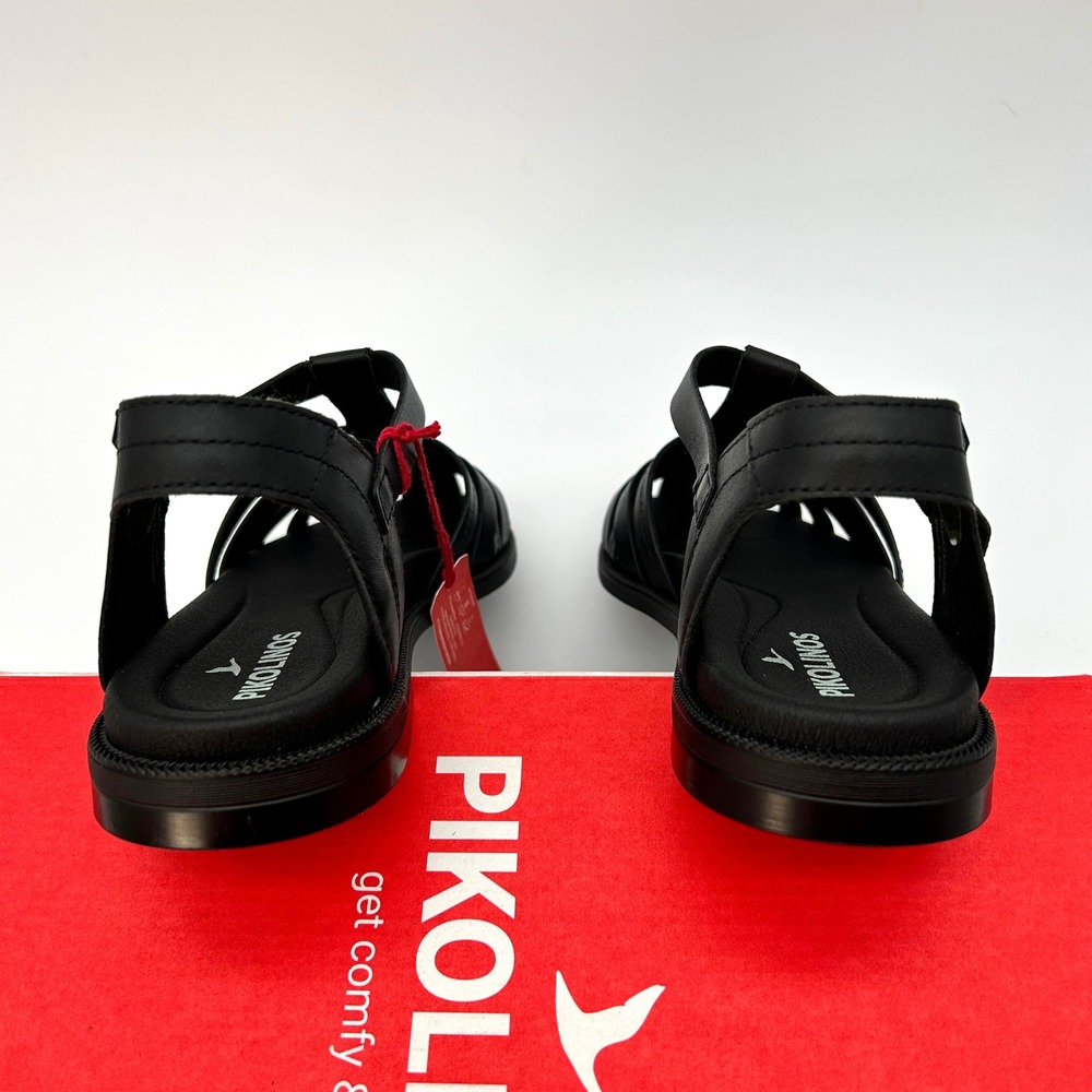 Womens Sandals Pikolinos Navia Size 6.5-7 Black Leather Fisherman Sandals NEW - Picture 4 of 8